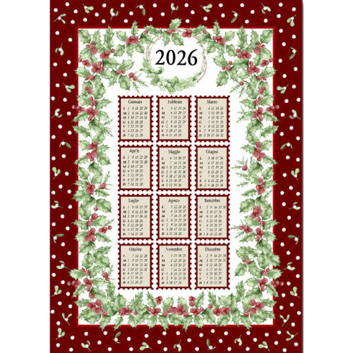 Cotton Christmas Kitchen Towels 2025 Maxi 50x70cm – Set of 6 Pieces, 3 Prints, Gift Idea, Made in Italy variant A
