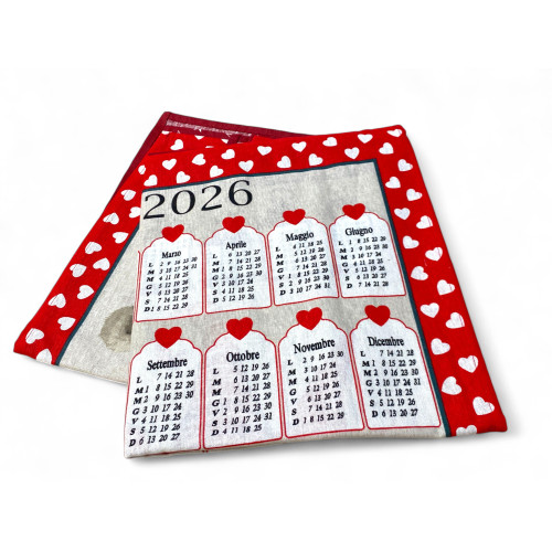 Weihnachtsküchentücher aus Baumwolle 2025 Maxi 50x70cm – Set mit 6 Stück, 3 Drucke, Geschenkidee, Made in Italy Variante B
