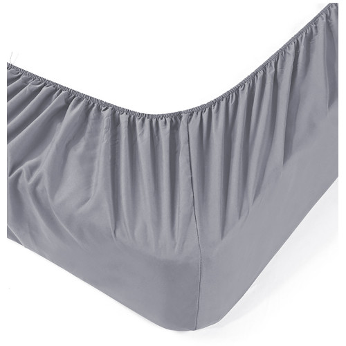 Draps housse Jersey Adatpo Gris - Coton stretch H30cm - Simple, Double, Double