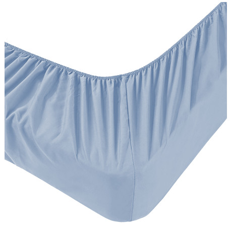 Sábana interior Adatpo de jersey azul claro de 100% algodón elástico, banda alta H30 cm