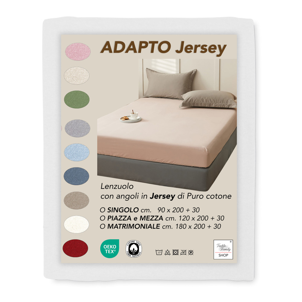 Sábana Baja de Jersey Blanco en 100% Algodón Elástico, Cintura Alta H30 cm
