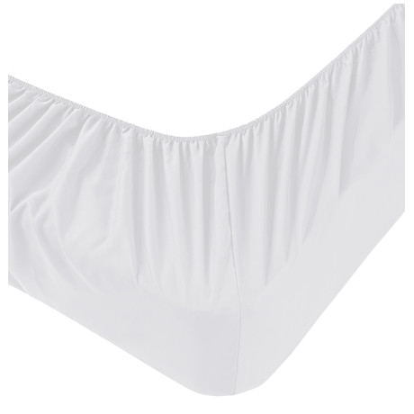 Sábana Baja de Jersey Blanco en 100% Algodón Elástico, Cintura Alta H30 cm