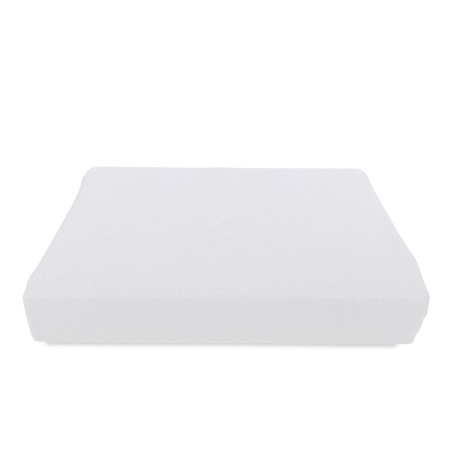 Dettaglio angolo lenzuolo sotto Adatpo Jersey Bianco con fascia 30 cm