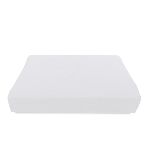 Dettaglio angolo lenzuolo sotto Adatpo Jersey Bianco con fascia 30 cm