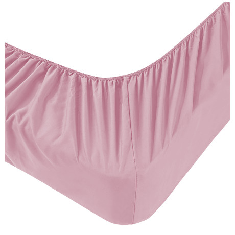 Sábana baja de jersey rosa 100% algodón elástico, banda alta H30 cm