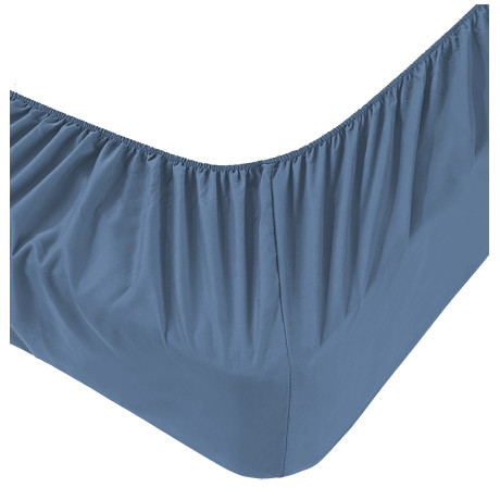 Sábana bajera Adatpo Jersey Azul en 100% algodón elástico, banda alta H30 cm