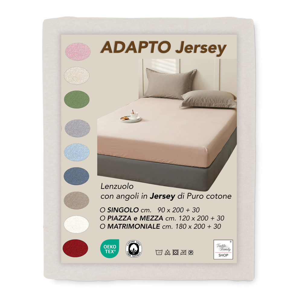 Sábana baja de jersey crema 100% algodón elástico, banda alta H30 cm
