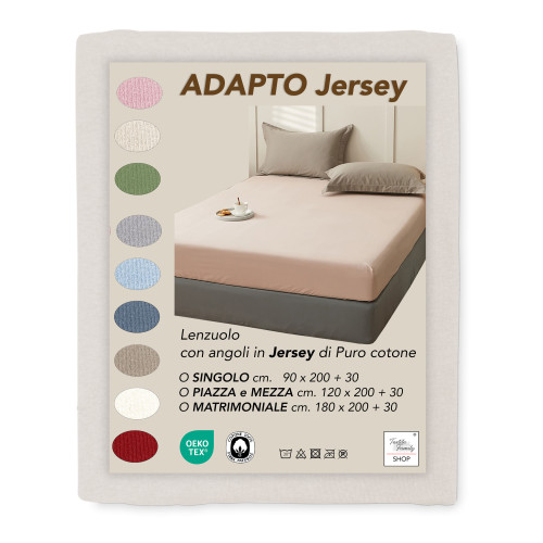 Fitted Bottom Sheets Adatpo Cream Jersey - Stretch Cotton H30cm - Single, Double, Double
