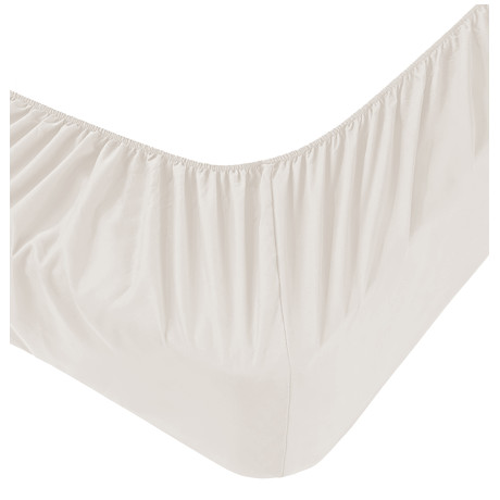 Sábana baja de jersey crema 100% algodón elástico, banda alta H30 cm
