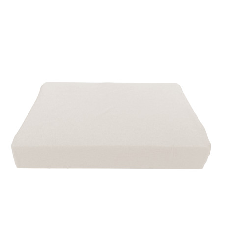 Detalle de la sábana de esquina debajo de Adatpo Jersey Crema con banda de 30 cm