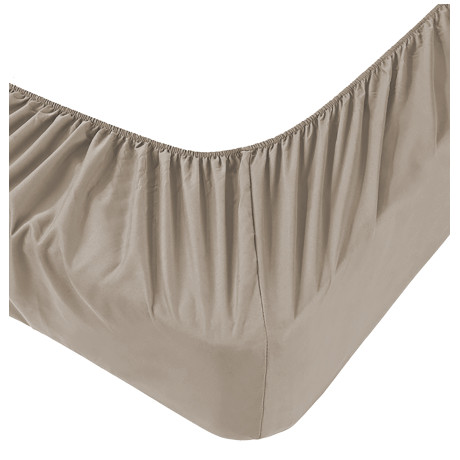 Sábana bajera de jersey topo 100% algodón elástico, banda alta H30 cm