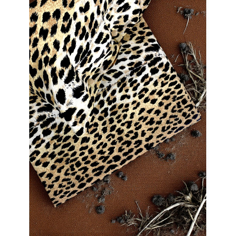 Copripiumino leopardato in puro cotone, set letto matrimoniale Made in Italy
