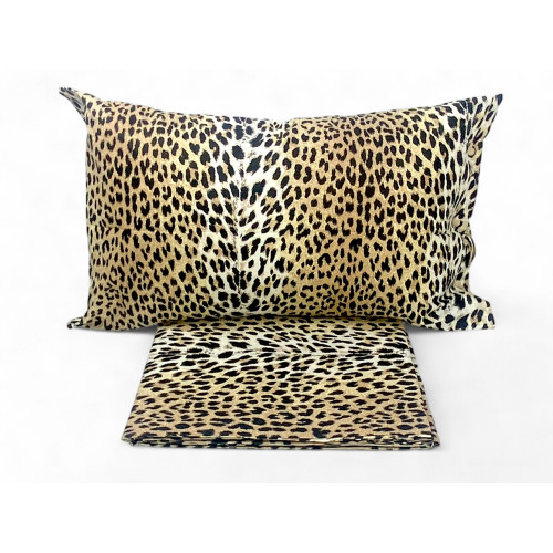 Leopard Duvet Cover - 100% Pure Cotton Bed Set - Single, Double, Double - Made in Italy