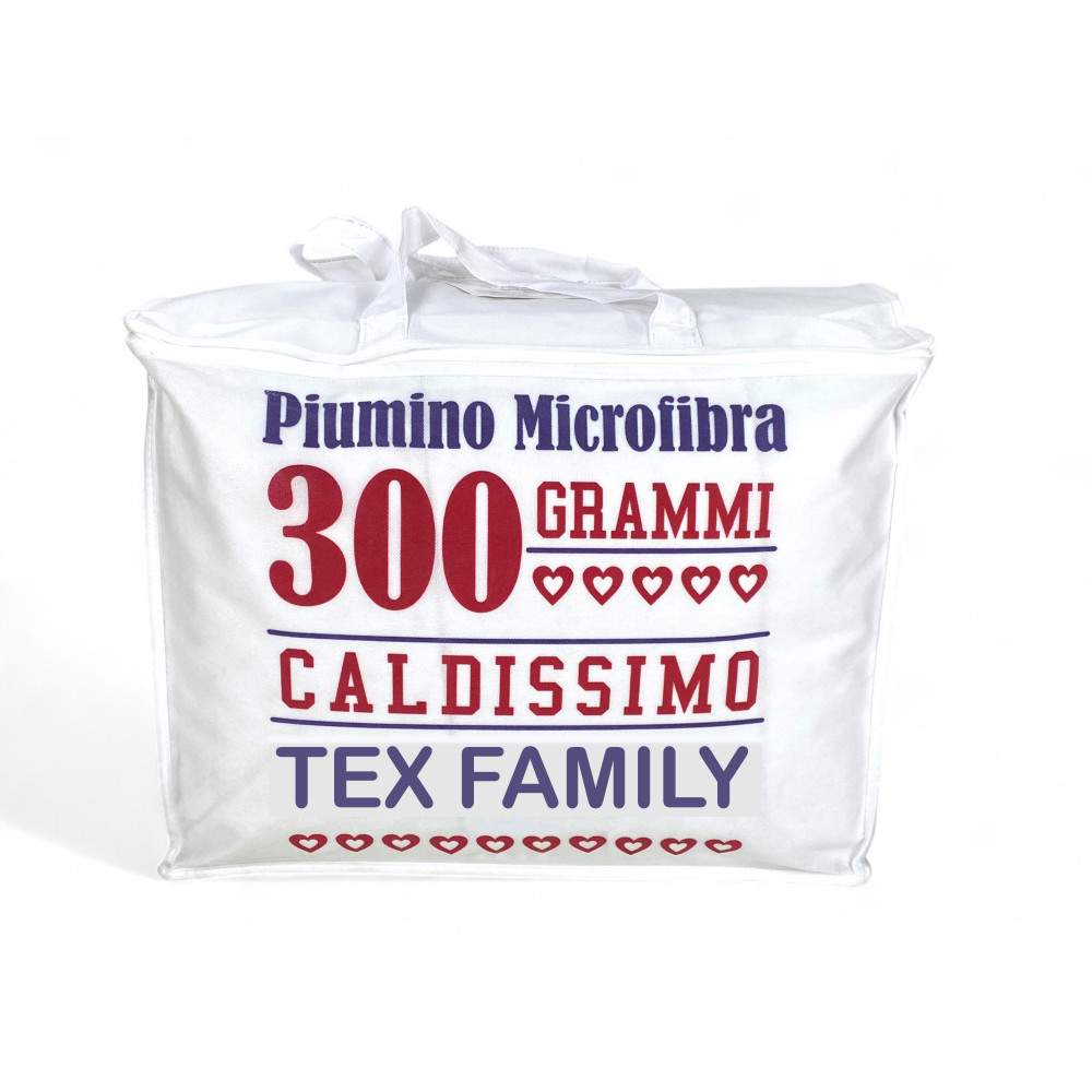 Piumino letto invernale bianco 300 gr/mq - Imbottito in poliestere anallergico e microfibra morbida Piumino letto invernale bianco 300 gr/mq - Imbottito in poliestere anallergico e microfibra morbida