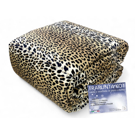 Kot Spotted Quilt - Couvre-lit d’hiver chaud en pur coton Fabriqué en Italie