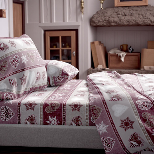 copy of Toison d’hiver COMPLETE en flanelle anti-boulochage VALBADIA de style tyrolien en pur coton