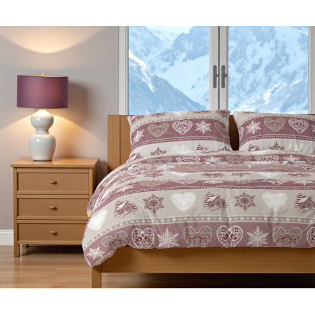 Cuore e Baita Doppelbettbezug - Flanell aus 100% Baumwolle - Warm und weich - Made in Italy
