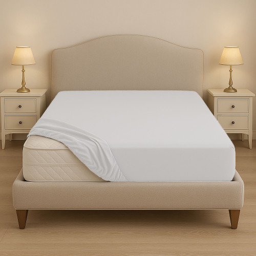 Made-to-measure 100% cotton bottom sheet – With elastic corners for oversized beds – Made in Italy