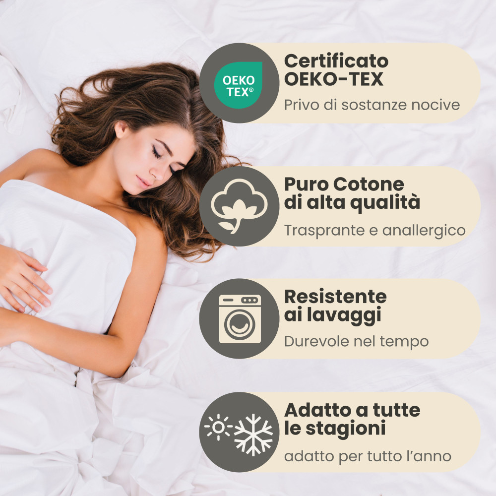 Sábana bajera 100% algodón a medida – Con esquinas elásticas para camas oversize – Made in Italy