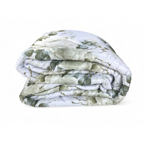 copy of Sanderson Flower Quilt Hiver Fond Gris, Couette Chaude 300 gr/m², Motif Floral Elégant, Fabriqué en Italie