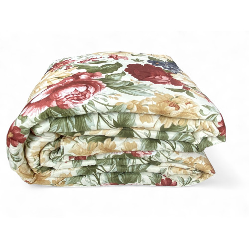 copy of Sanderson Flower Quilt Winter Grey Background, Warm Duvet 300 gr/sqm, Elegant Floral Pattern, Made in Italy