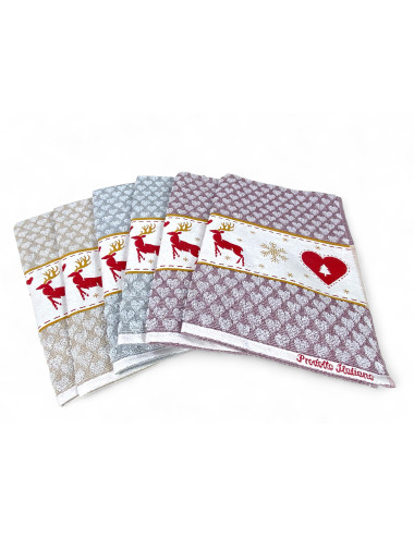 copy of Set mit 6 Baumwoll-Küchentüchern - mehrfarbige Schwamm-Küchentücher - handgemachte Küchentücher Made in Italy - 50x70cm