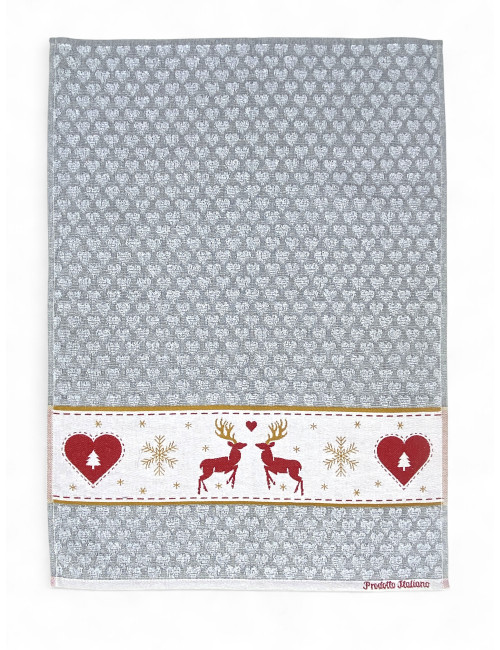 Torchons de cuisine de Noël en coton jacquard - Lot de 6 pièces 50x80 cm, haute capacité d’absorption, 3 couleurs assorties, fab