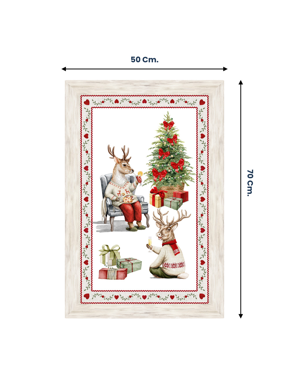 Paños de cocina de algodón jacquard navideño - Juego de 6 piezas 50x80 cm, alta absorción, 3 colores surtidos, hecho en Italia