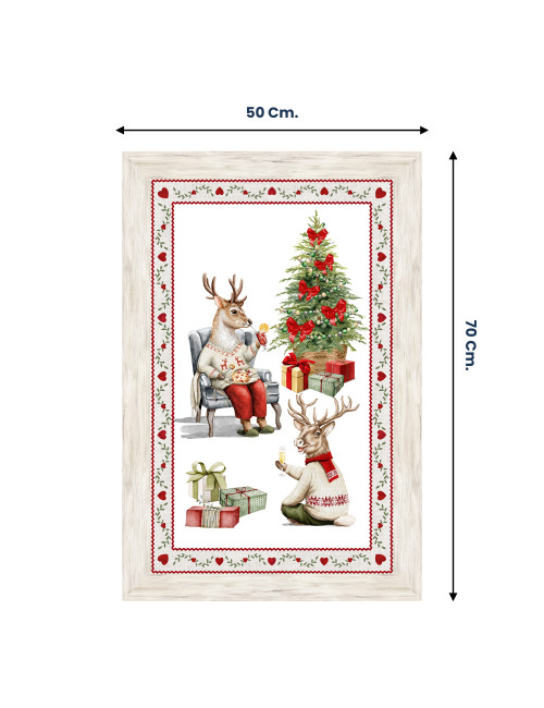 Torchons de cuisine de Noël en coton jacquard - Lot de 6 pièces 50x80 cm, haute capacité d’absorption, 3 couleurs assorties, fab