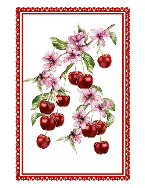 Weihnachts-Küchentücher aus Jacquard-Baumwolle - Set mit 6 Stücken 50x80 cm, hohe Saugfähigkeit, 3 verschiedene Farben, Made in