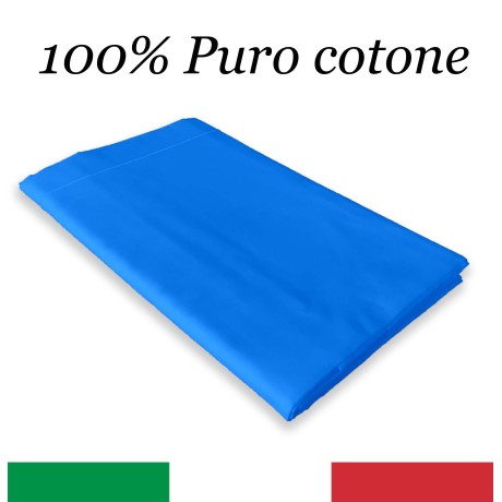 lenzuolo di sopra bluette in puro cotone