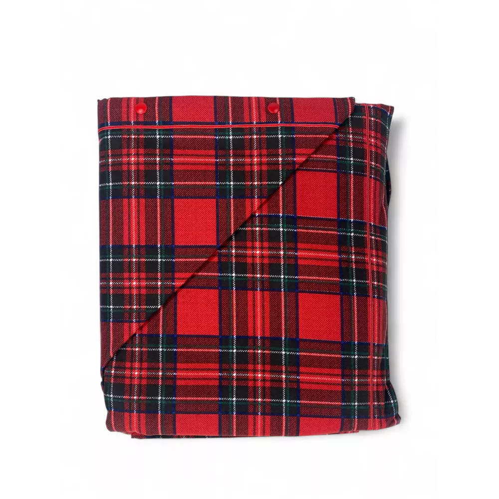 Ensemble de draps en flanelle tartan rouge - 100 % molleton de coton - Chaleur hivernale Fabriqué en Italie