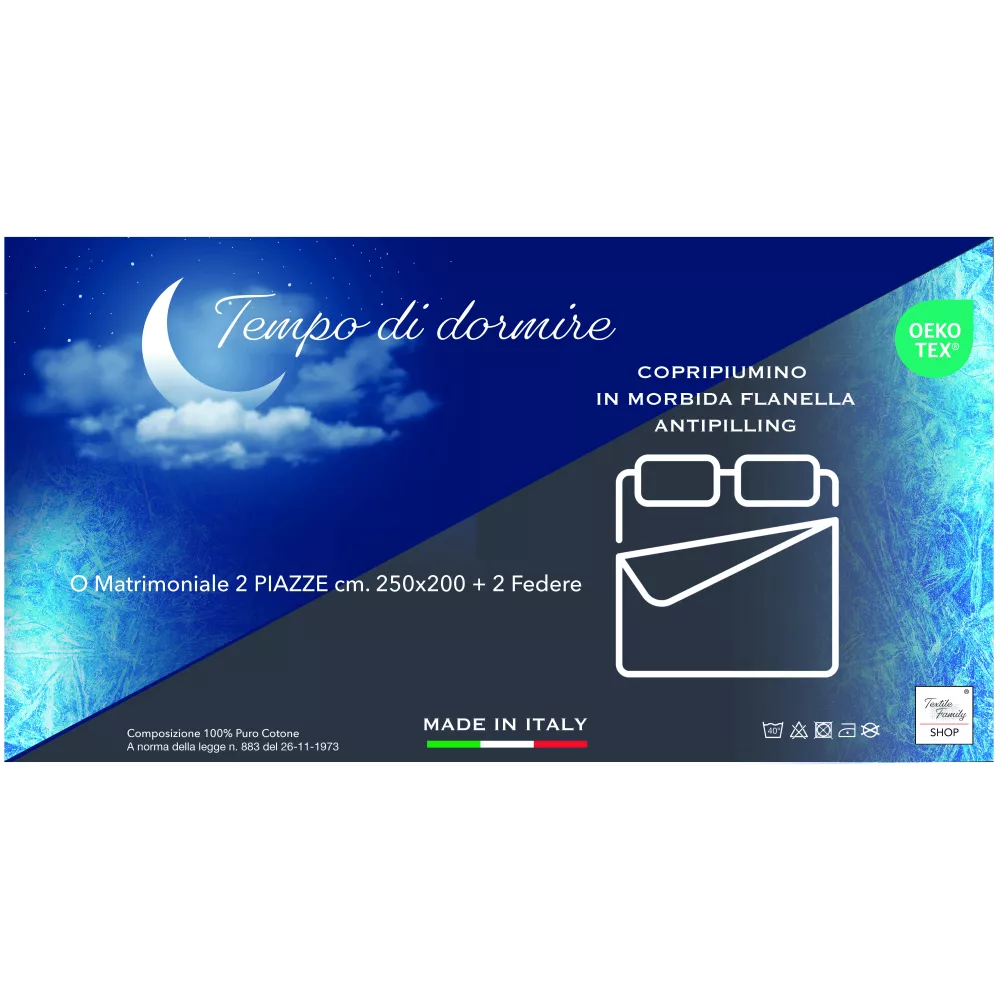 copy of Doppelbettbezug Herz und Kabine - 100% Baumwollflanell - Anti-Pilling, mit extra Klappe, Made in Italy