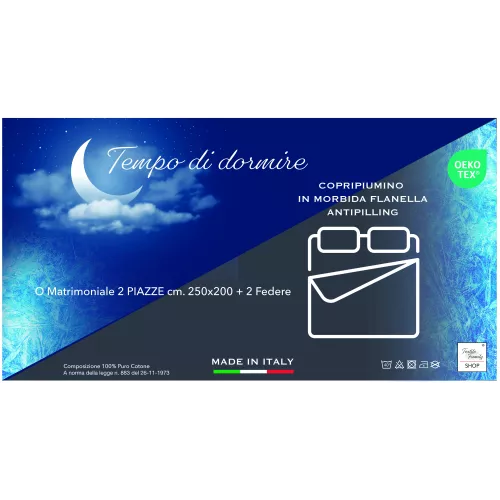 copy of Doppelbettbezug Herz und Kabine - 100% Baumwollflanell - Anti-Pilling, mit extra Klappe, Made in Italy