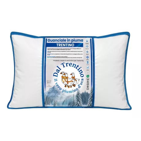 Almohada de pluma de ganso 50x80 trentino - Almohada de sarga de algodón suave hipoalergénica