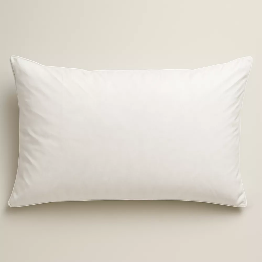 Coussin de lit double en duvet d’oie 50x80 cm | Oreiller ergonomique, respirant et hypoallergénique | Plumes de l’auteur
