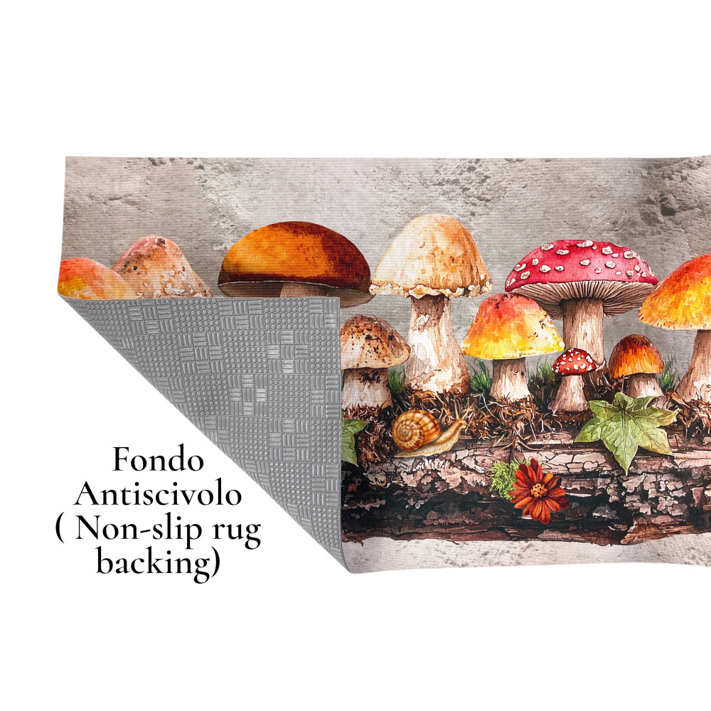 Tapis de cuisine Enchanted Forest – Chemin de cuisine antidérapant en PVC lavable 6 mm – Fabriqué en Italie