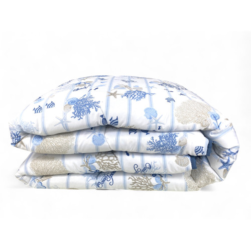 Trapunta Invernale Super Mare - Piumone Coralli e Conchiglie 300gr Microfibra - Made in Italy