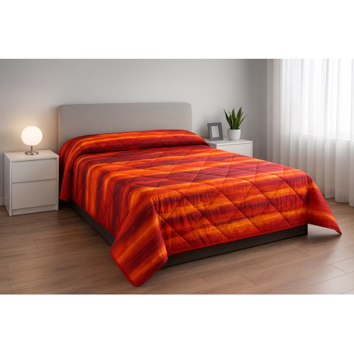 Colcha Kot cepillada burdeos - Colcha de invierno 100% algodón - Hecho en Italia, cálido y suave