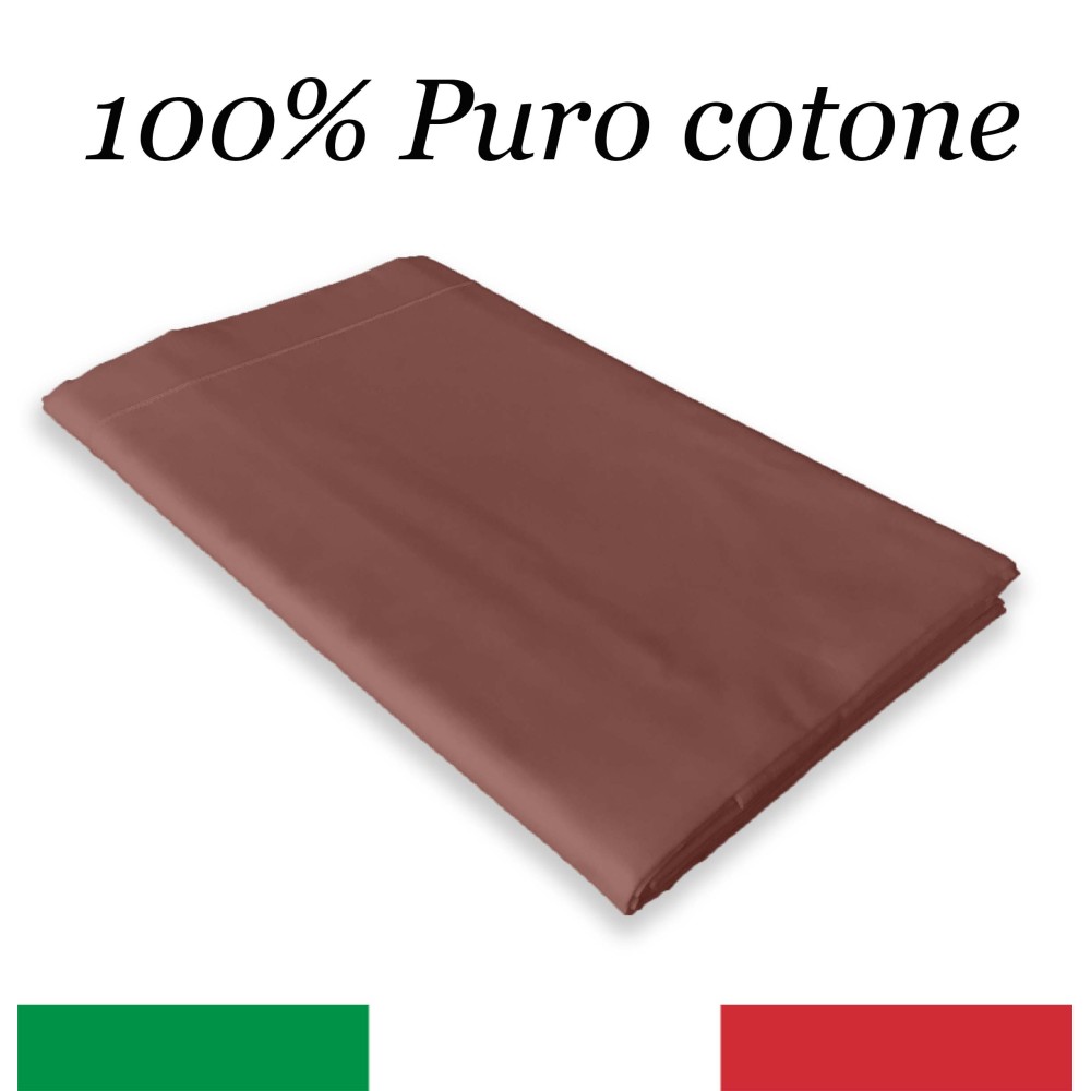 CORDONETTO STRONG brown top sheet made in Italy