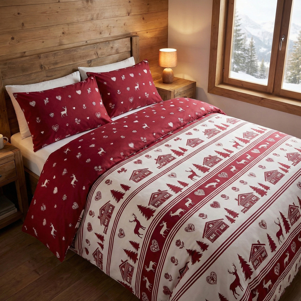 HOUSSE DE COUETTE TYROLIENNE DIS. MONTAGNE VALGARDENA