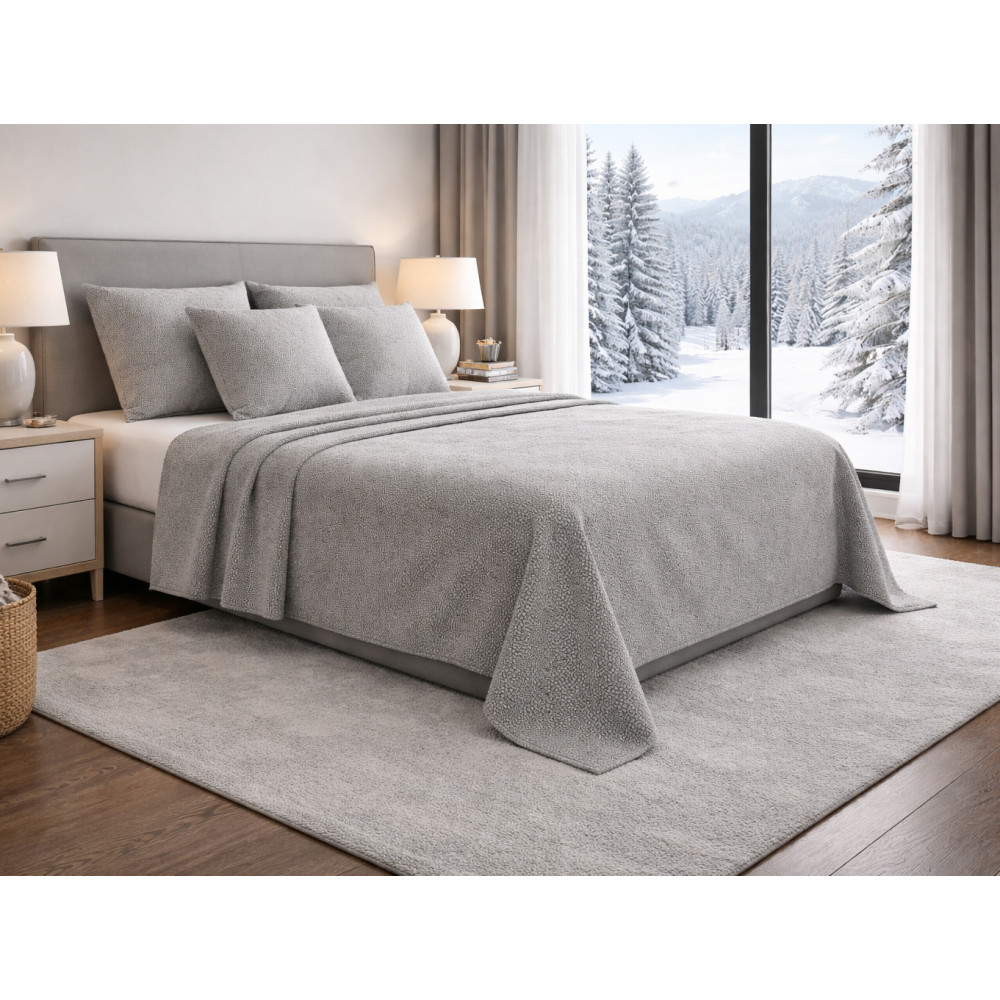 Completo Lenzuola Invernale Flanella Boy Grigio - Cotone Felpato Anti-Pilling - Made in Italy