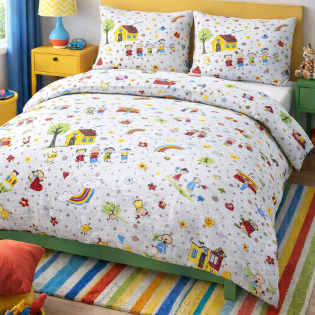 DUVET COVER FOR CHILDREN BOYS AND GIRLS FAMILY in pure cotton