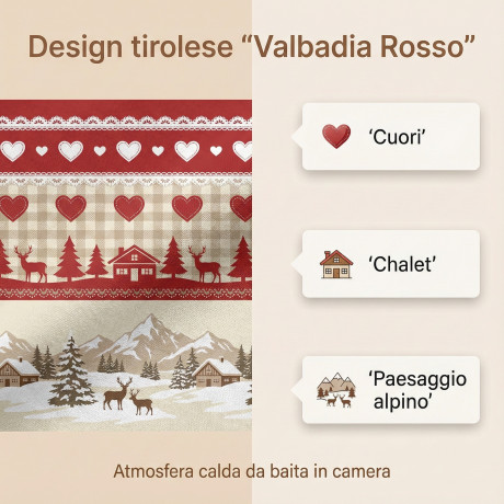 Tyrolean duvet cover dis. VALBADIA RED mountain