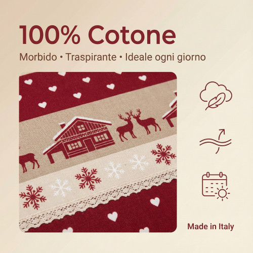 COPRIPIUMINO tirolese dis. VALBADIA ROSSO montagna