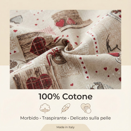 COPRIPIUMINO Tirolese dis. HOLLY CUORE country