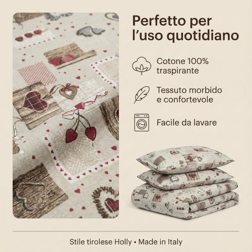 DUVET COVER Tyrolean dis. HOLLY HEART country