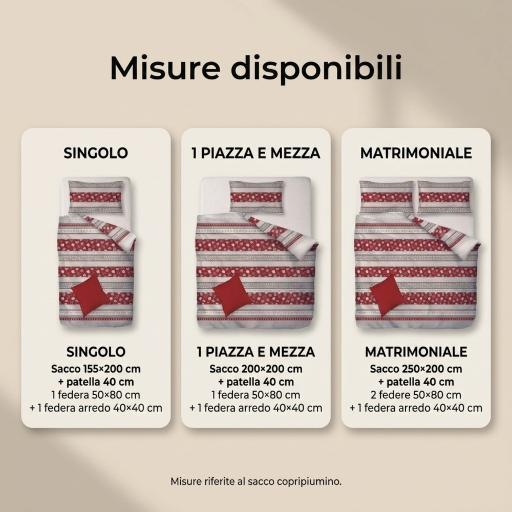 Funda nórdica tirolina dis. CORVARA MONTAGNA en puro algodón Made in Italy