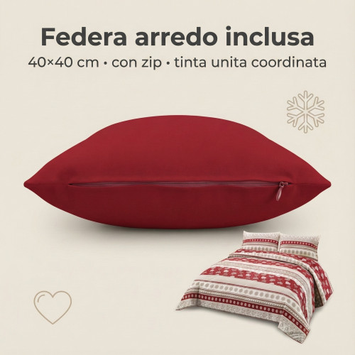 COPRIPIUMINO tirolese dis. CORVARA MONTAGNA in puro cotone Made in Italy