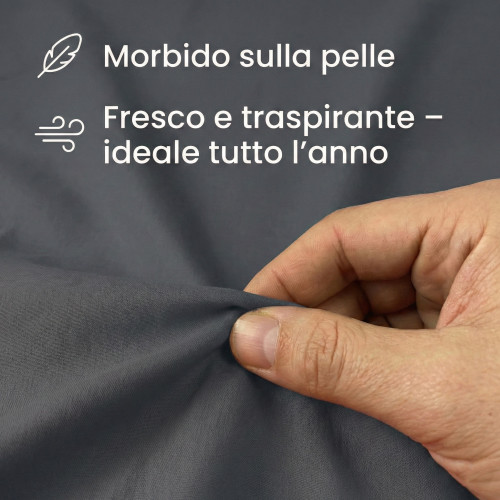 Ensemble de draps 100% coton gris plomb fort, parure de lit lavable de couleur unie, doux, confortable, fabriqué en Italie